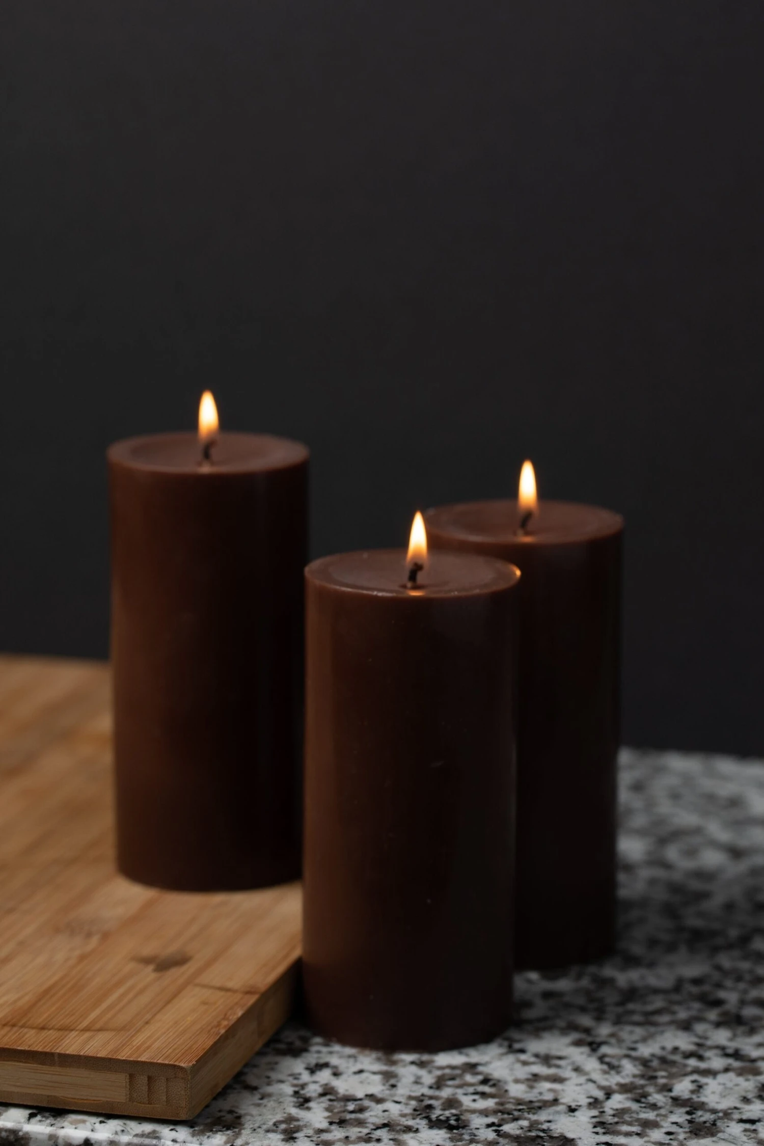Richland Pillar Candles 3"x6" Brown Set Of 12 4 Richland Pillar Candles 3"x6" Brown Set Of 12 - Image 2