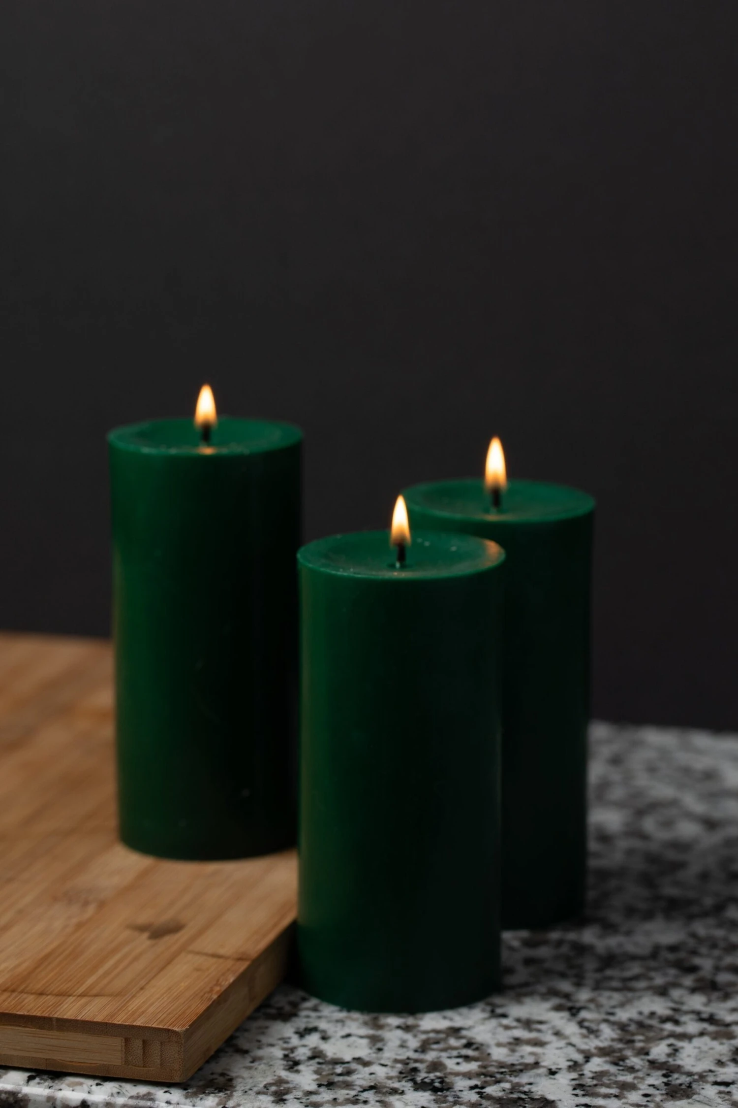 Richland Pillar Candles 3"x6" Dark Green Set Of 24 4 Richland Pillar Candles 3"x6" Dark Green Set Of 24 - Image 2