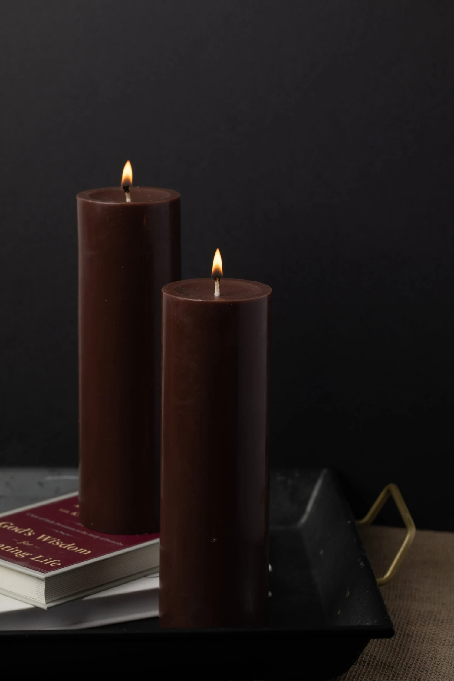 Richland Pillar Candles 3"x9" Brown Set Of 6 4 Richland Pillar Candles 3"x9" Brown Set Of 6 - Image 2
