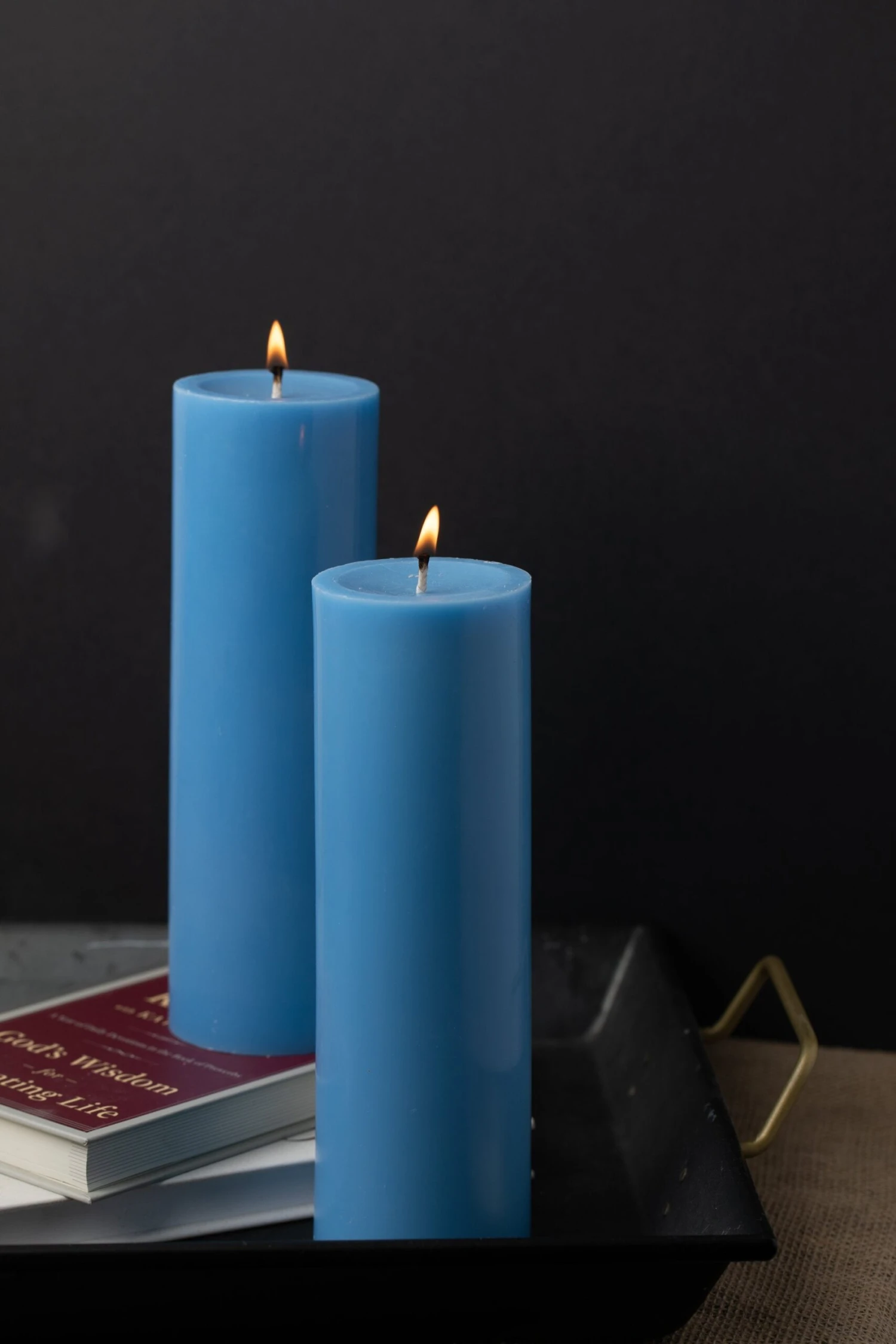 Richland Pillar Candles 3"x9" Light Blue Set Of 12 4 Richland Pillar Candles 3"x9" Light Blue Set Of 12 - Image 2