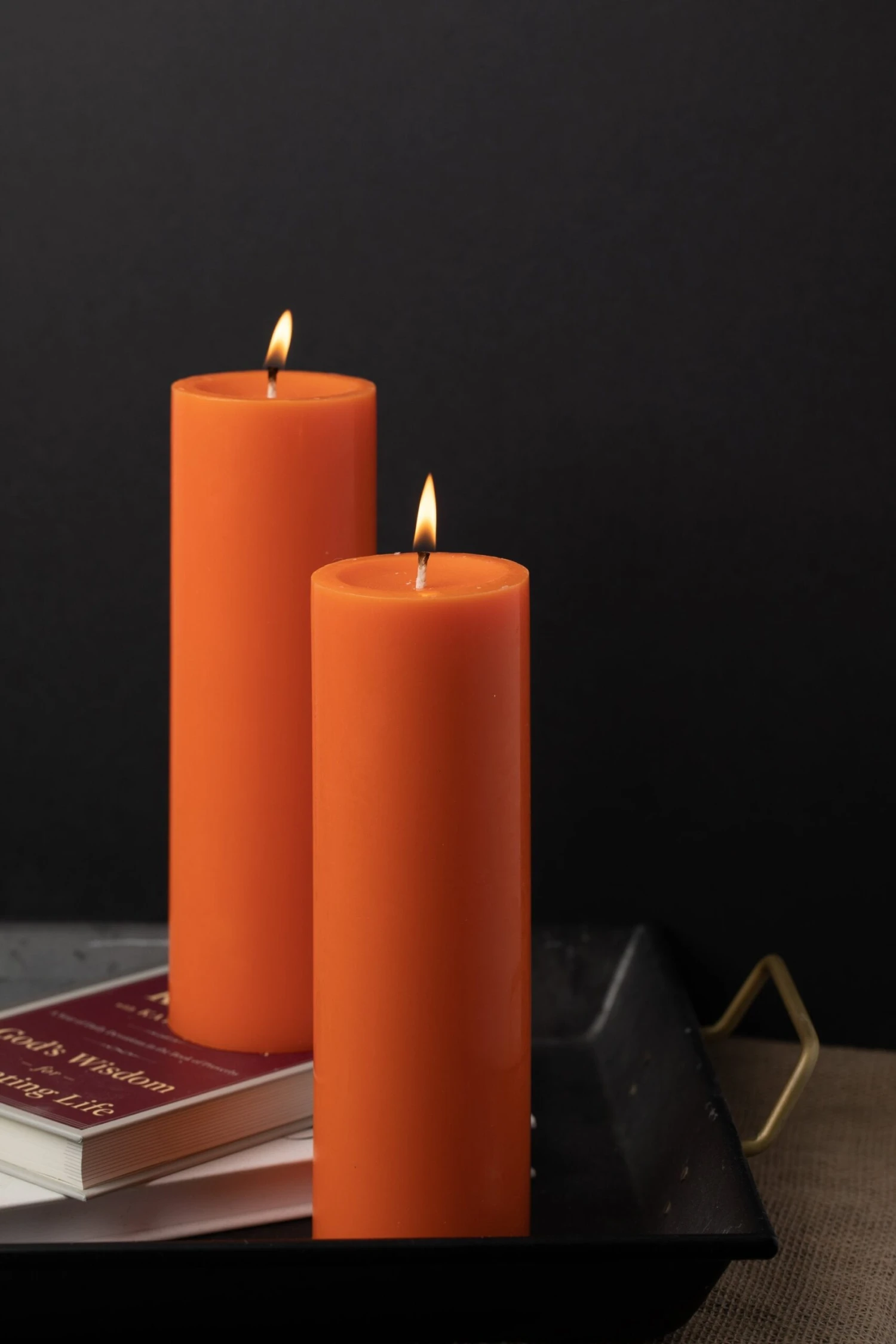 Richland Pillar Candles 3"x9" Orange Set Of 6 4 Richland Pillar Candles 3"x9" Orange Set Of 6 - Image 2