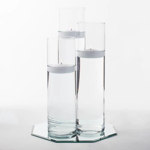 Eastland 12" Mirror And Tall Cylinder Vase Centerpiece With Richland Floating Candles Set Of 7 3 Eastland 12" Mirror And Tall Cylinder Vase Centerpiece With Richland Floating Candles Set Of 7