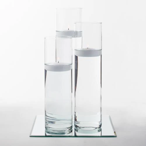 Eastland 12" Mirror And Tall Cylinder Vase Centerpiece With Richland Floating Candles Set Of 84 5 Eastland 12" Mirror And Tall Cylinder Vase Centerpiece With Richland Floating Candles Set Of 84 - Image 3