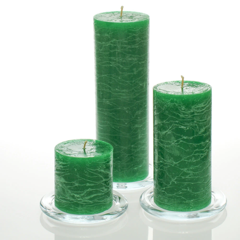 Richland Rustic Pillar Candle 3" X "3, 3" X 6" & 3"x 9" Dark Green Set Of 36 3 Richland Rustic Pillar Candle 3" X "3, 3" X 6" & 3"x 9" Dark Green Set Of 36