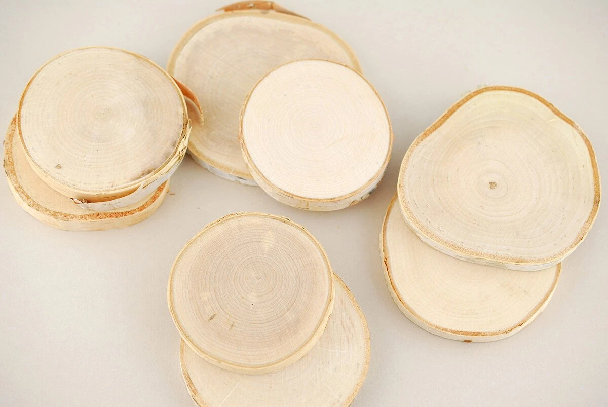 Natural Birch Rounds 3-5in (Set Of 8) 4 Natural Birch Rounds 3-5in (Set Of 8) - Image 2