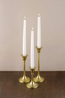 Taper Candlestick Gold 9in 9 Taper Candlestick Gold 9in -Candle Decorations candlestick gold sm 4 2