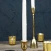 Gold Metal 3.75" Taper Candle Holder, Antique Candlestick 2 Gold Metal 3.75" Taper Candle Holder, Antique Candlestick -Candle Decorations candlestick metal 3 5in gold 1