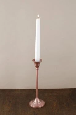 Taper Candlestick Rose Gold 9in 7 Taper Candlestick Rose Gold 9in -Candle Decorations candlestick rose gold lg 1