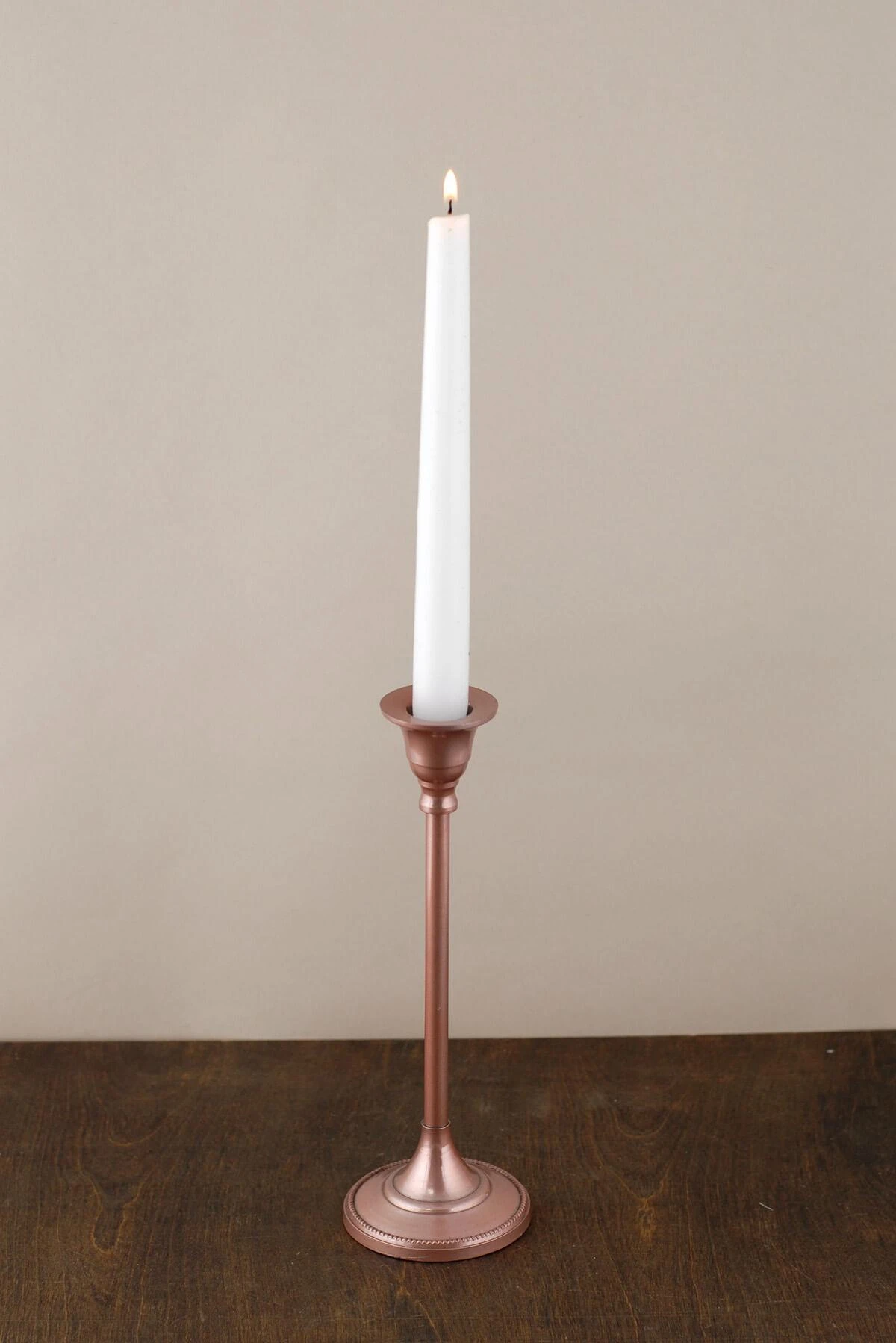 Taper Candlestick Rose Gold 9in 5 Taper Candlestick Rose Gold 9in - Image 3