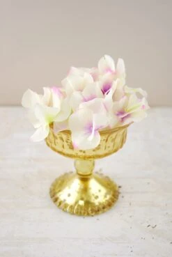 Mercury Glass Compote Gold 4.5in