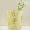 Frosted Gold Glass Hurricane Vase & Candleholder 6" -Candle Decorations mercury glass hurricane vase frosted gold 1