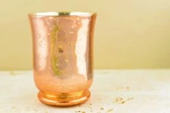 Blush Rose Gold Mercury Glass Hurricane Vase & Candle Holder 6" -Candle Decorations mercury glass hurricane vase rose gold 2