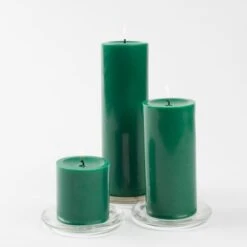 Richland Pillar Candles 3"x6" Dark Green Set Of 24 7 Richland Pillar Candles 3"x6" Dark Green Set Of 24 -Candle Decorations mg 1169 7