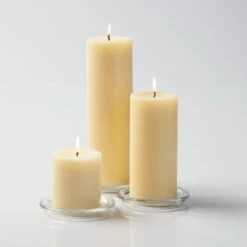 Richland Pillar Candles 3"x3", 3"x6" & 3"x9" Ivory Set Of 18