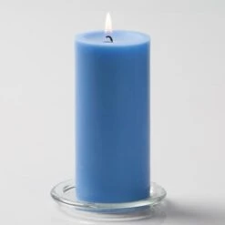 Richland Pillar Candles 3"x6" Light Blue Set Of 12