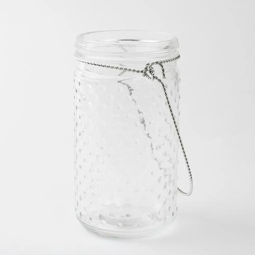 Eastland 7.5" Hanging Dotted Glass Jar With Handle Set Of 12 4 Eastland 7.5" Hanging Dotted Glass Jar With Handle Set Of 12 - Image 2