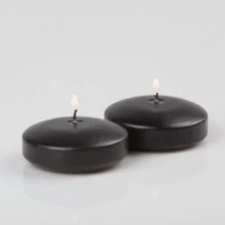 Richland Floating Candles 3" Black Set Of 12