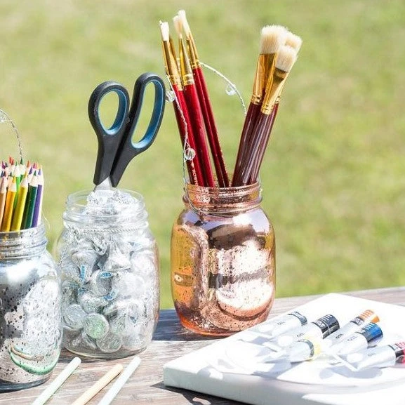 Richland Small Mercury Hanging Mason Jar With Clear Bead Handle - Rose Gold Set Of 36 4 Richland Small Mercury Hanging Mason Jar With Clear Bead Handle - Rose Gold Set Of 36 - Image 2