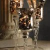 Silver Mercury Glass Pedestal Candle Holders With Twisted Stems Set Of 3 -Candle Decorations set of three mercury glass pedestal candle holders 27
